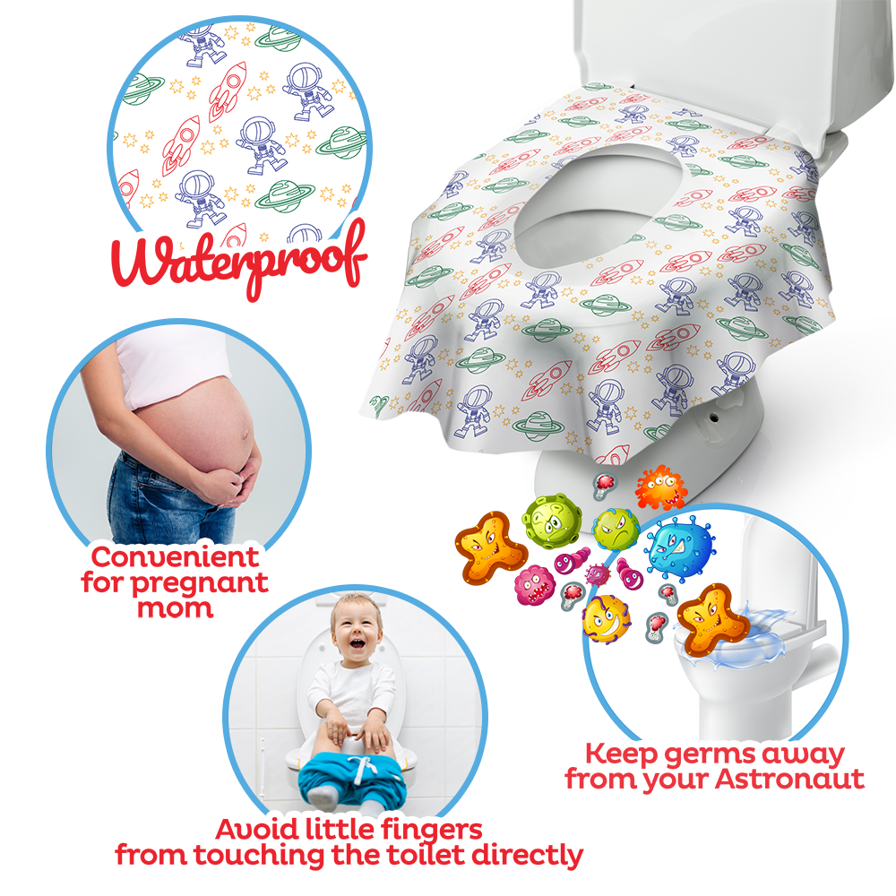 Biodegradable Half-Fold Toilet Seat Covers 250Pk. Self-Flushing, Disposable  Potty Papers Keep Toilets Clean and Family Healthy. Mess-Free Paper Safety